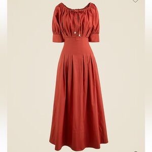 NWT J. Crew Cinched-Waist Shirt Boho Style Dress 8T Brilliant Mahogany